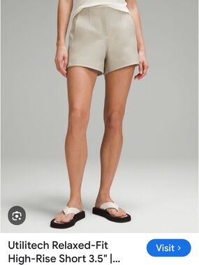 lululemon athletica High-Waist Relaxed Shorts in Light Taupe